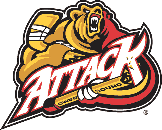 Owen Sound Attack 1999-2011 primary logo iron on heat transfer